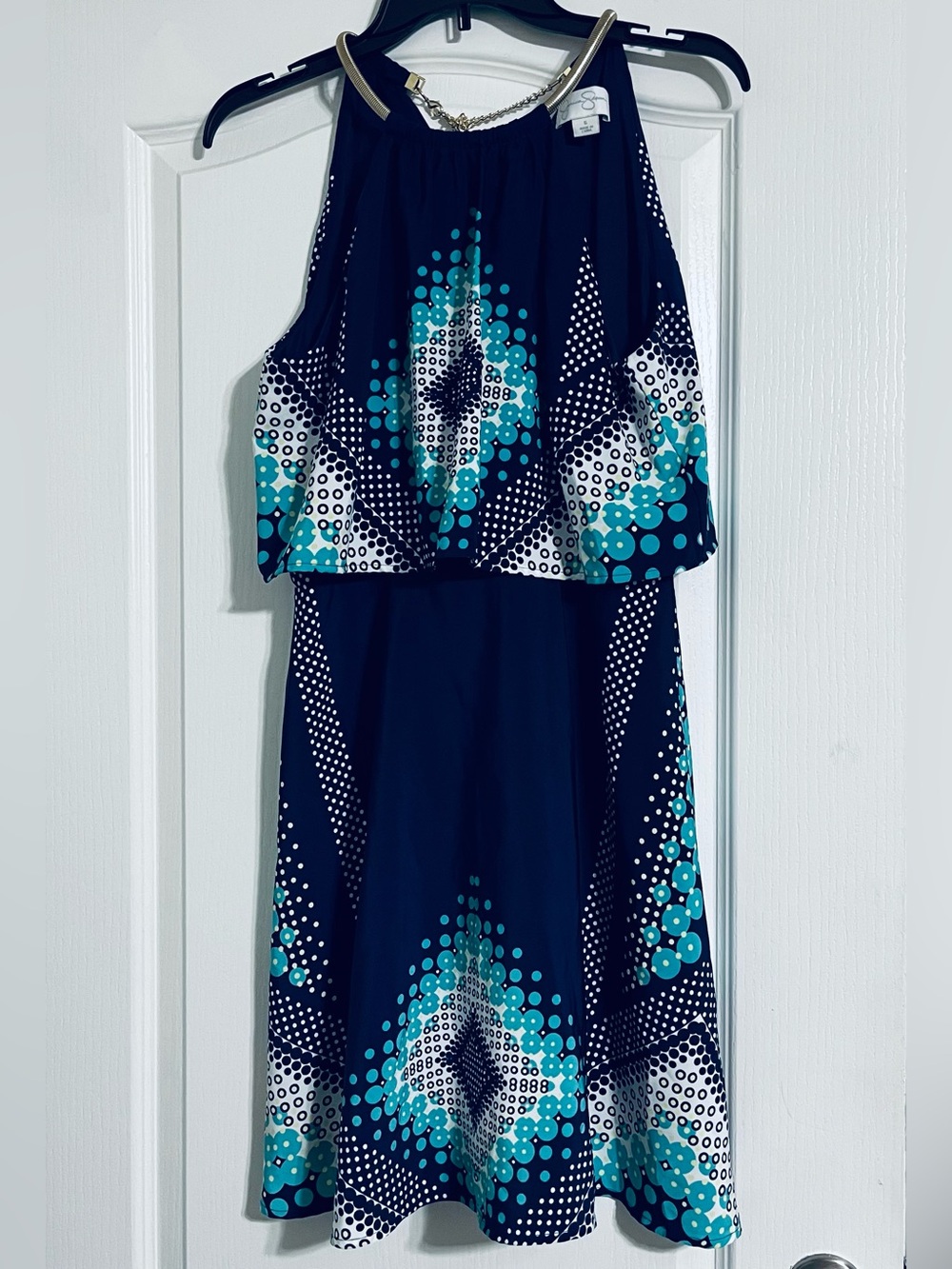 NWOT Jessica Simpson Deep Navy Textured Sleeveless Dress Size 6